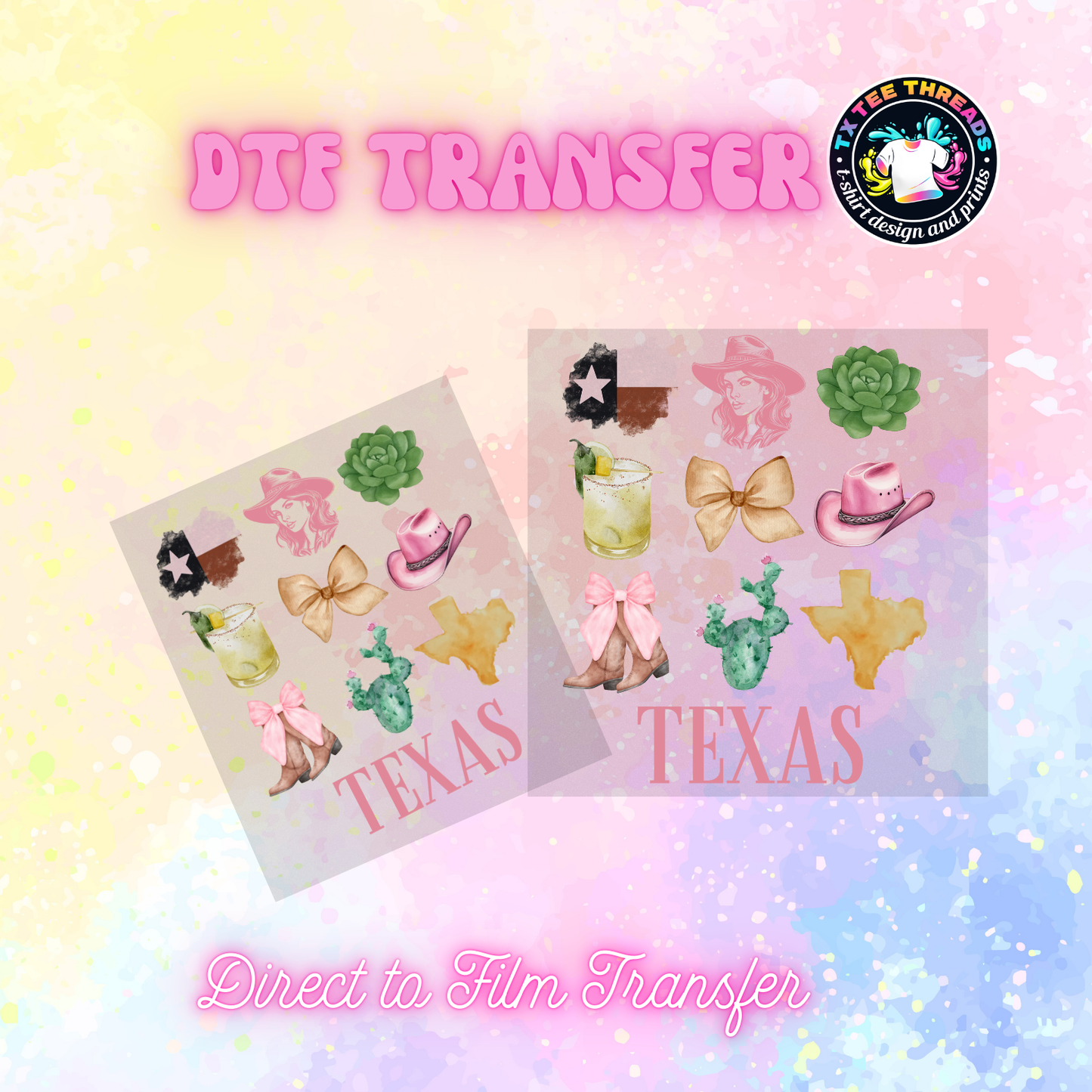 Texas Themed DTF SINGLE Transfer