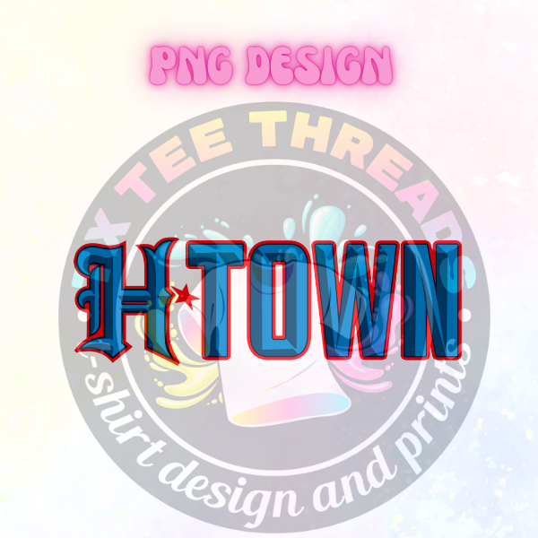 H-Town football dtf transfer blue and red