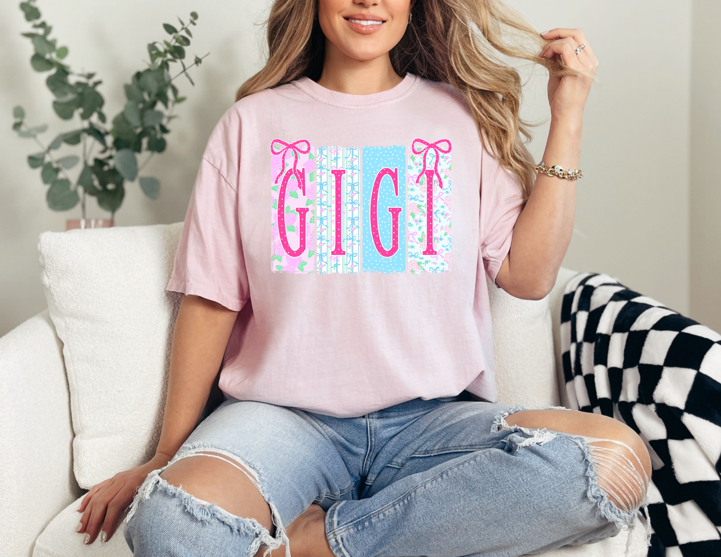 Striped Mama Coquette Floral Pink t-shirt