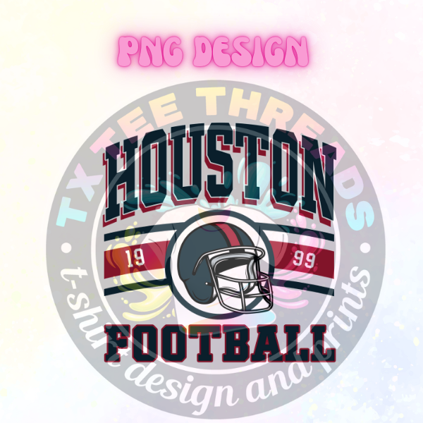 H-Town football dtf transfer blue and red