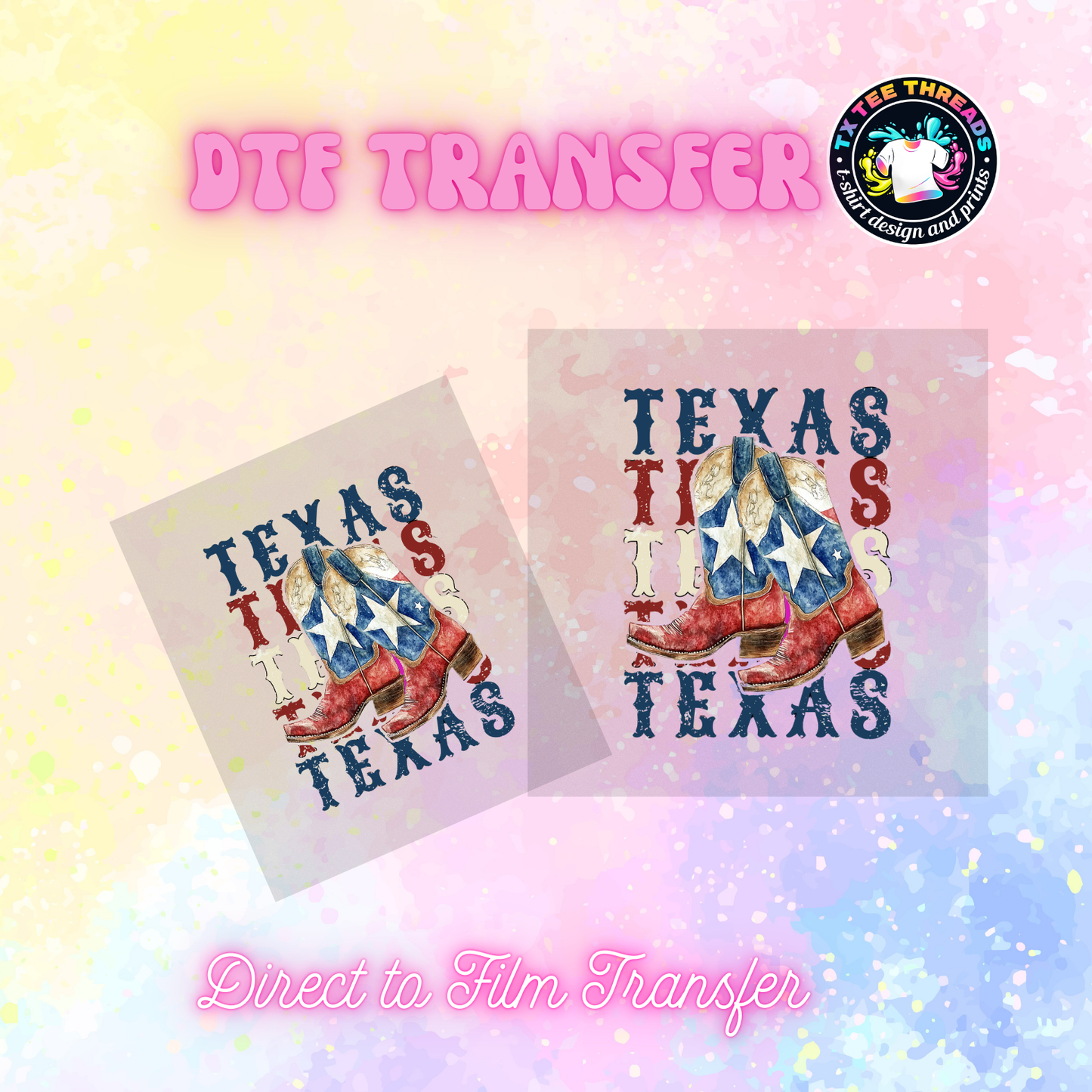 Texas Themed DTF SINGLE Transfer