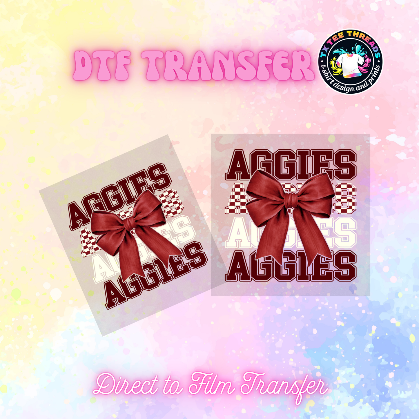 Aggies Texas DTF SINGLE transfers