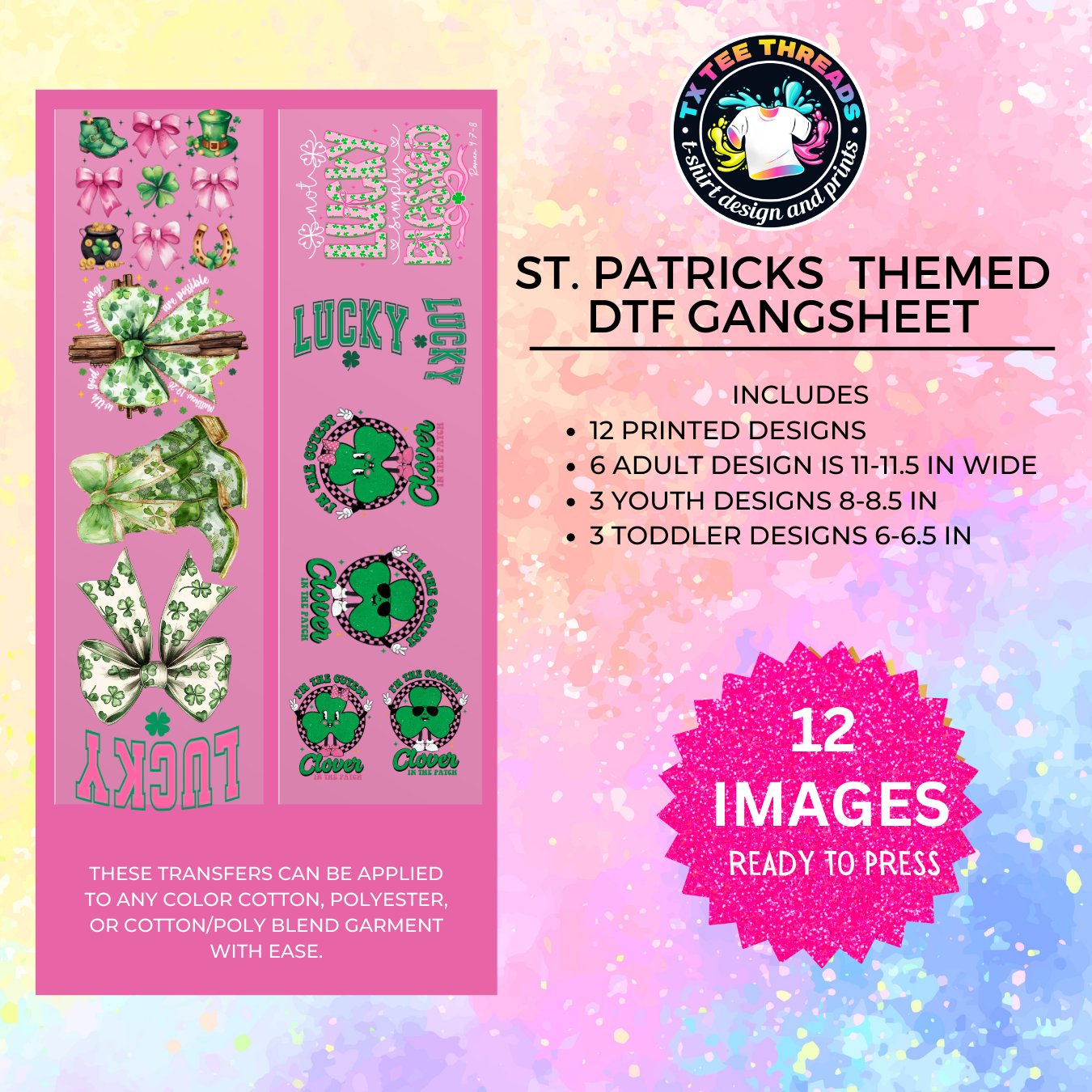 St. Patty's Themed DTF Premade Gangsheet (Copy)