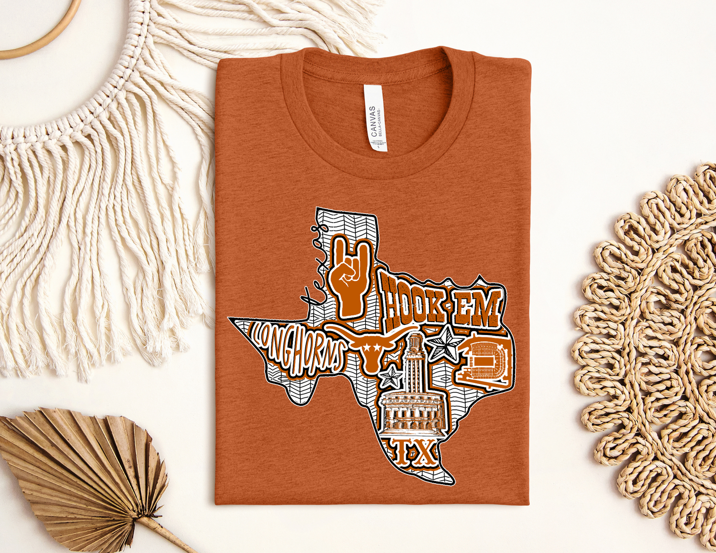 Long Horn Spirit Shirt- Texas Burnt Orange Tee