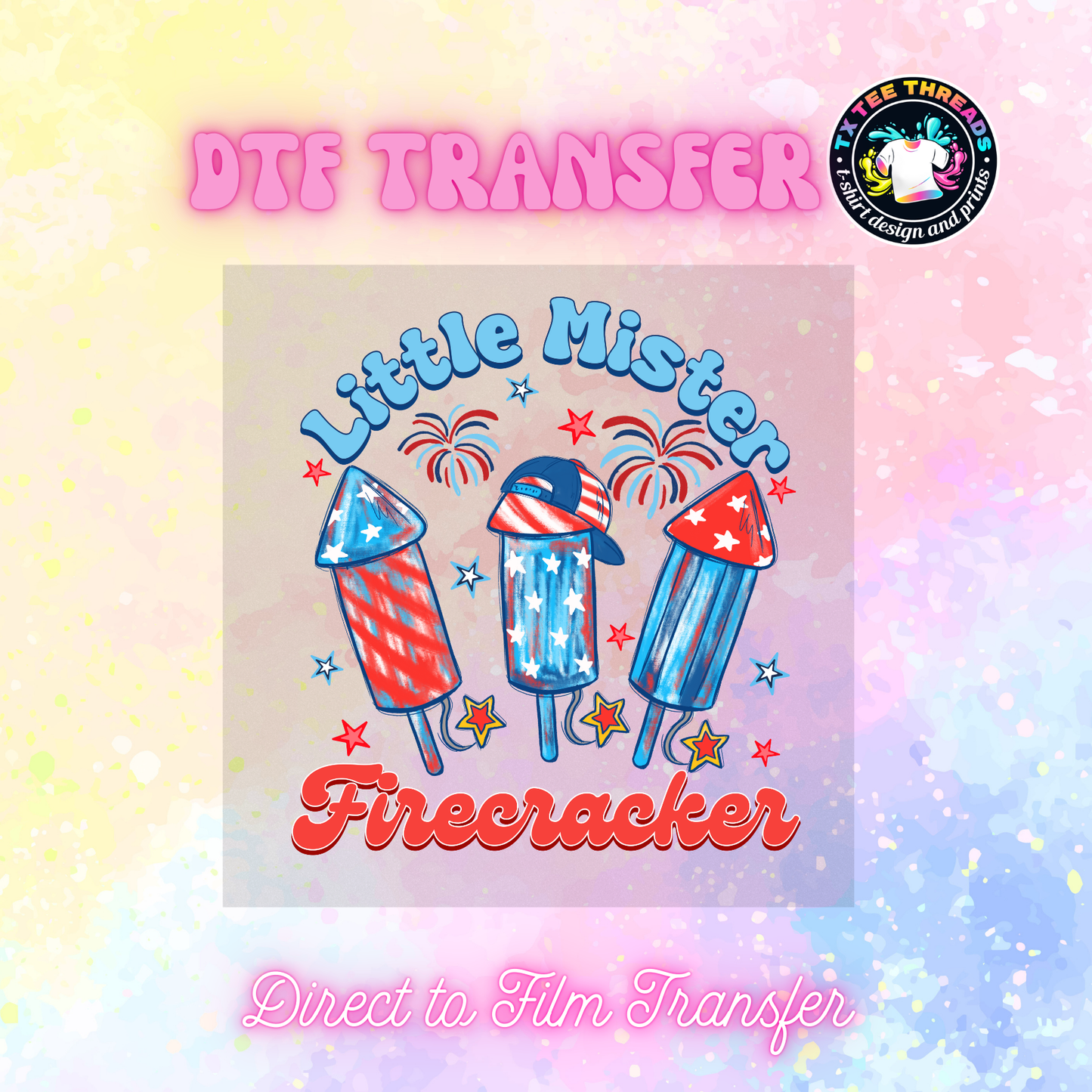 America Red White and Blue DTF Transfers