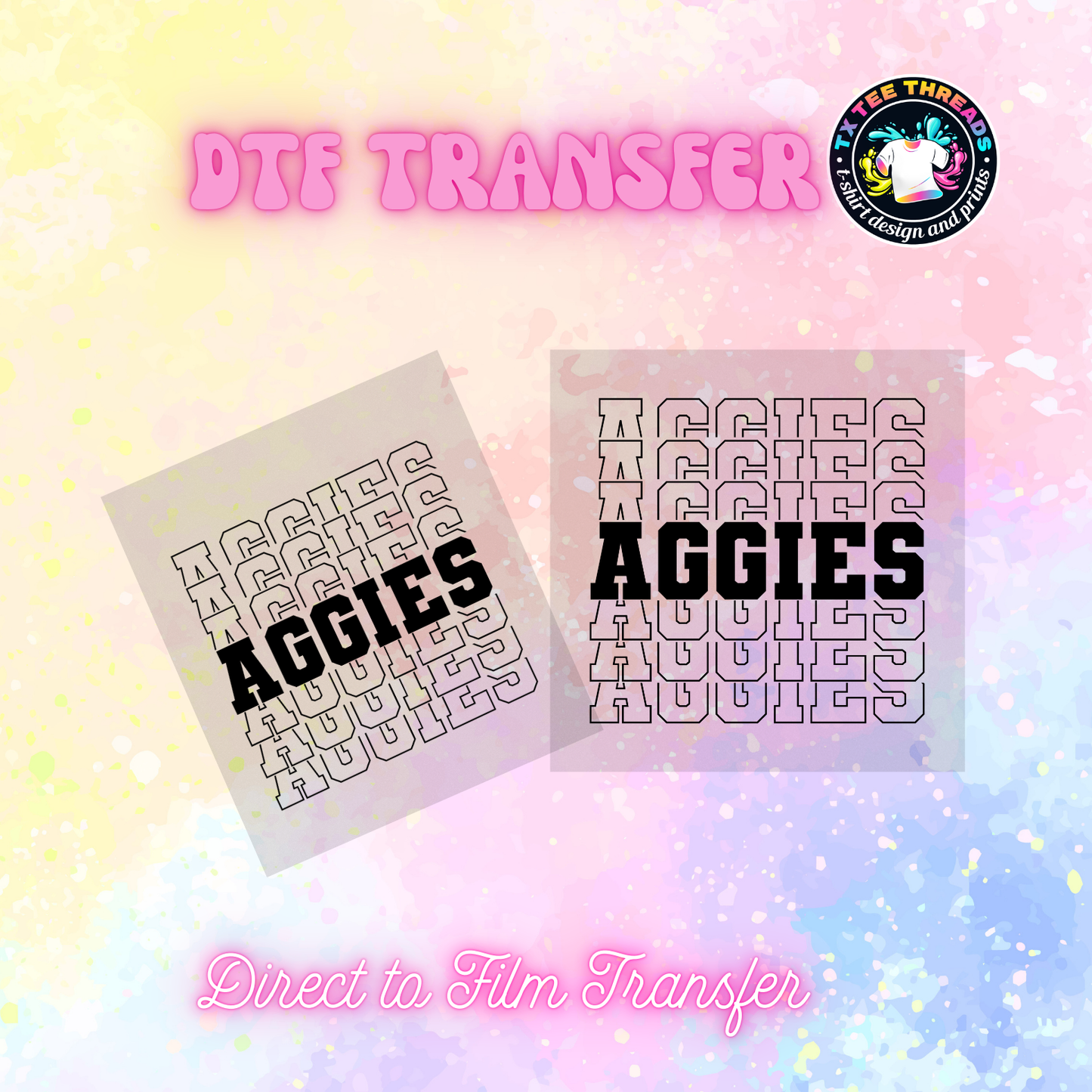 Aggies Texas DTF SINGLE transfers