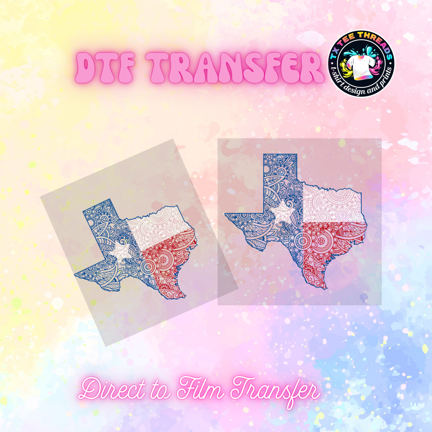 Texas Themed DTF SINGLE Transfer