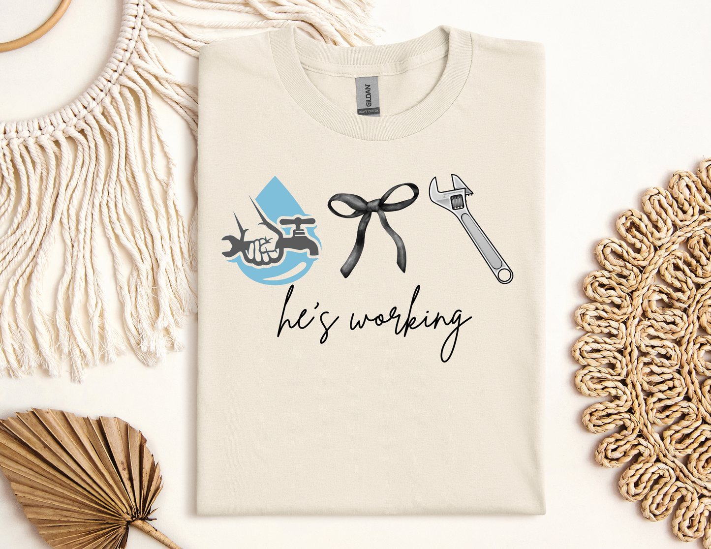 He's Working T-Shirt