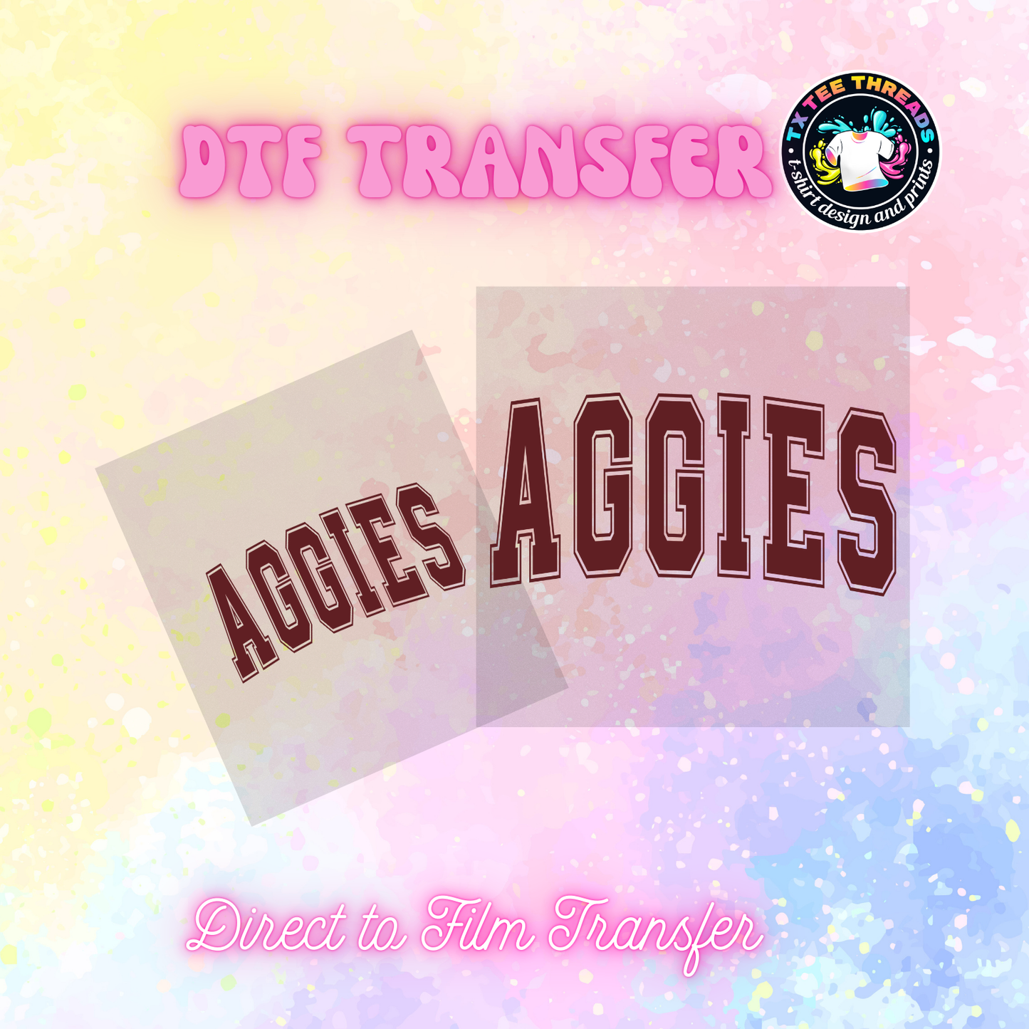 Aggies Texas DTF SINGLE transfers
