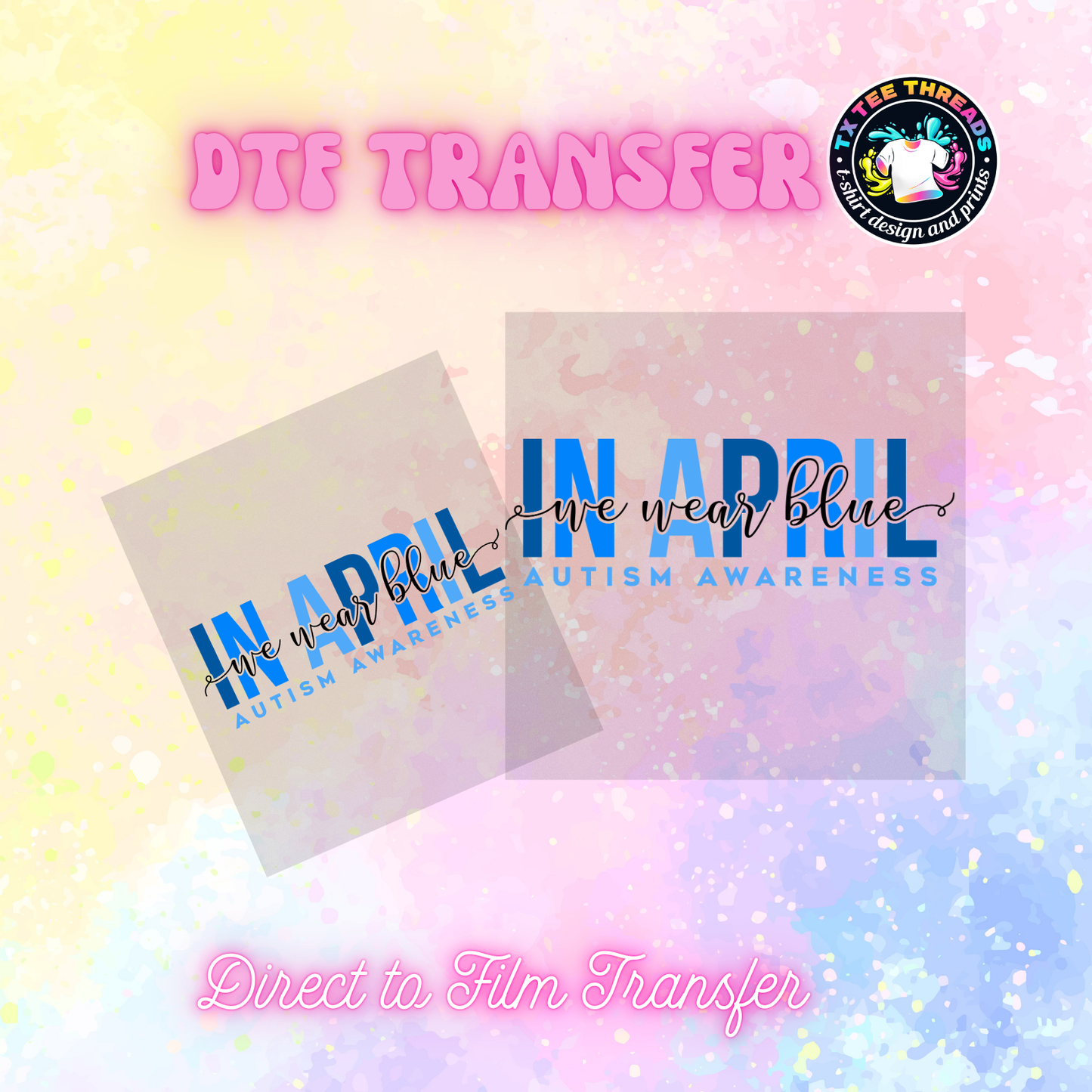 Autism themed DTF SINGLE transfers