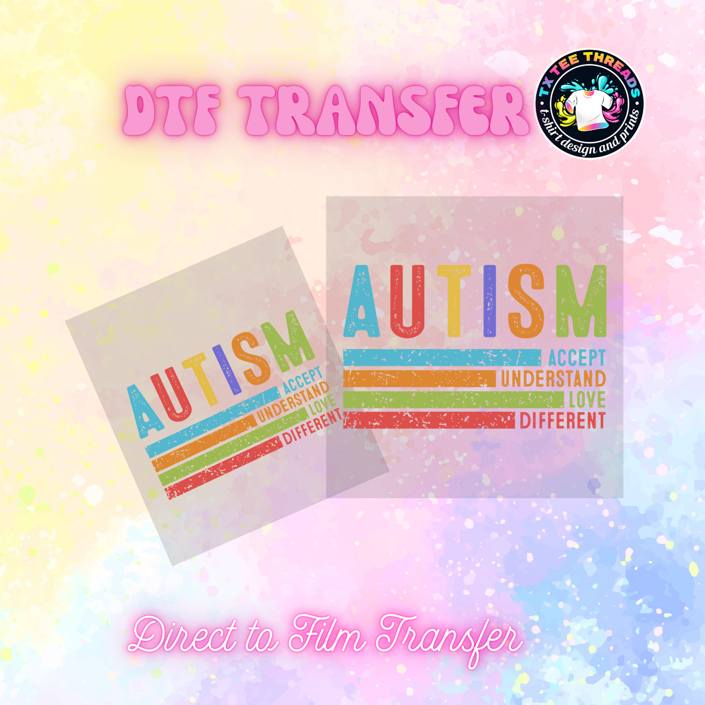 Autism themed DTF SINGLE transfers