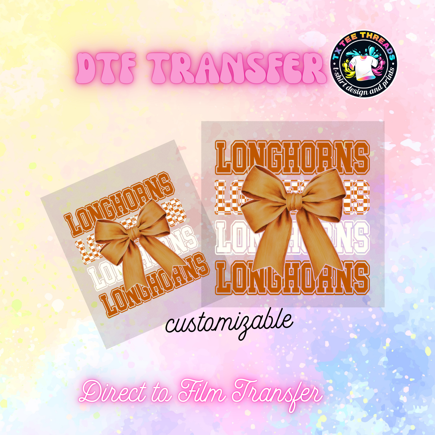 Texas Longhorns Custom Heat Press Designs