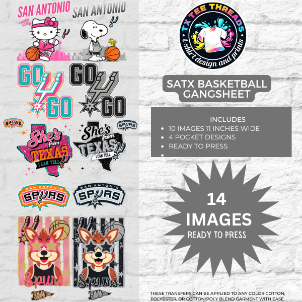 SATX Basketball DTF Gangsheet