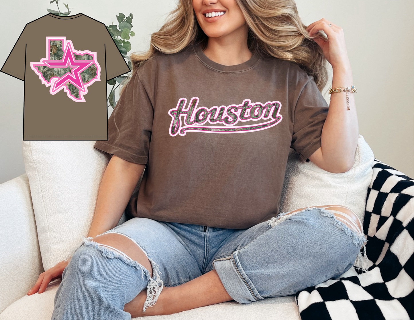 Houston Baseball Pink Camo Comfort Colors