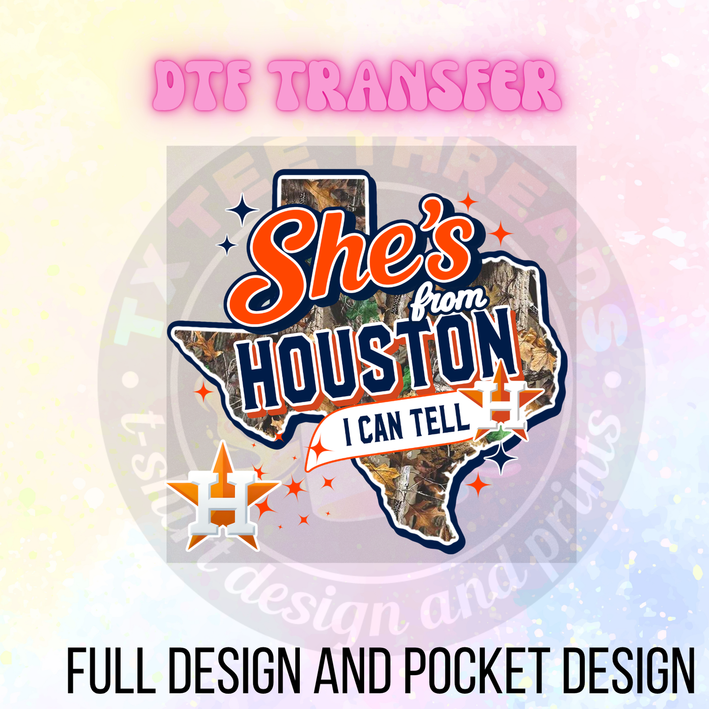 She’s From Houston Camo DTF Transfer