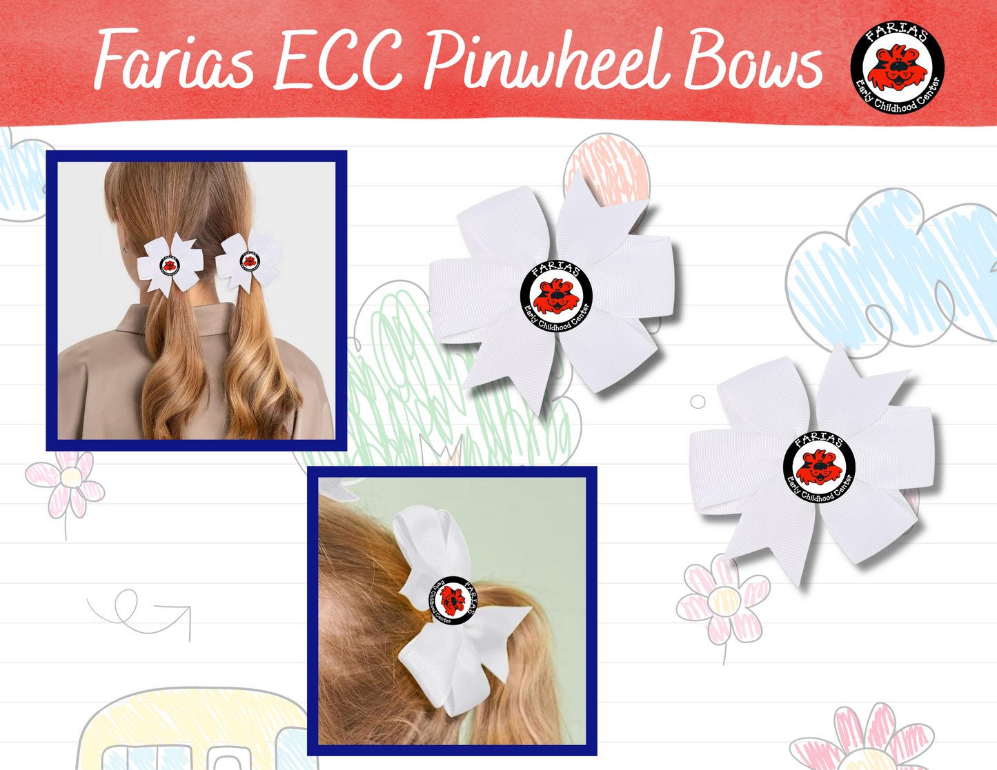 Farias E.C.C Mascot set of 2 pinwheel bows