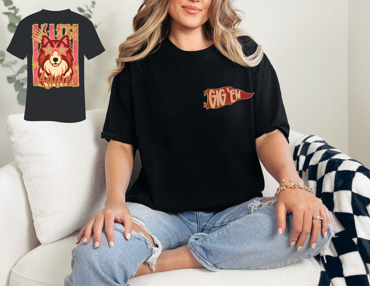 Glitzy Gig'Em T-shirt