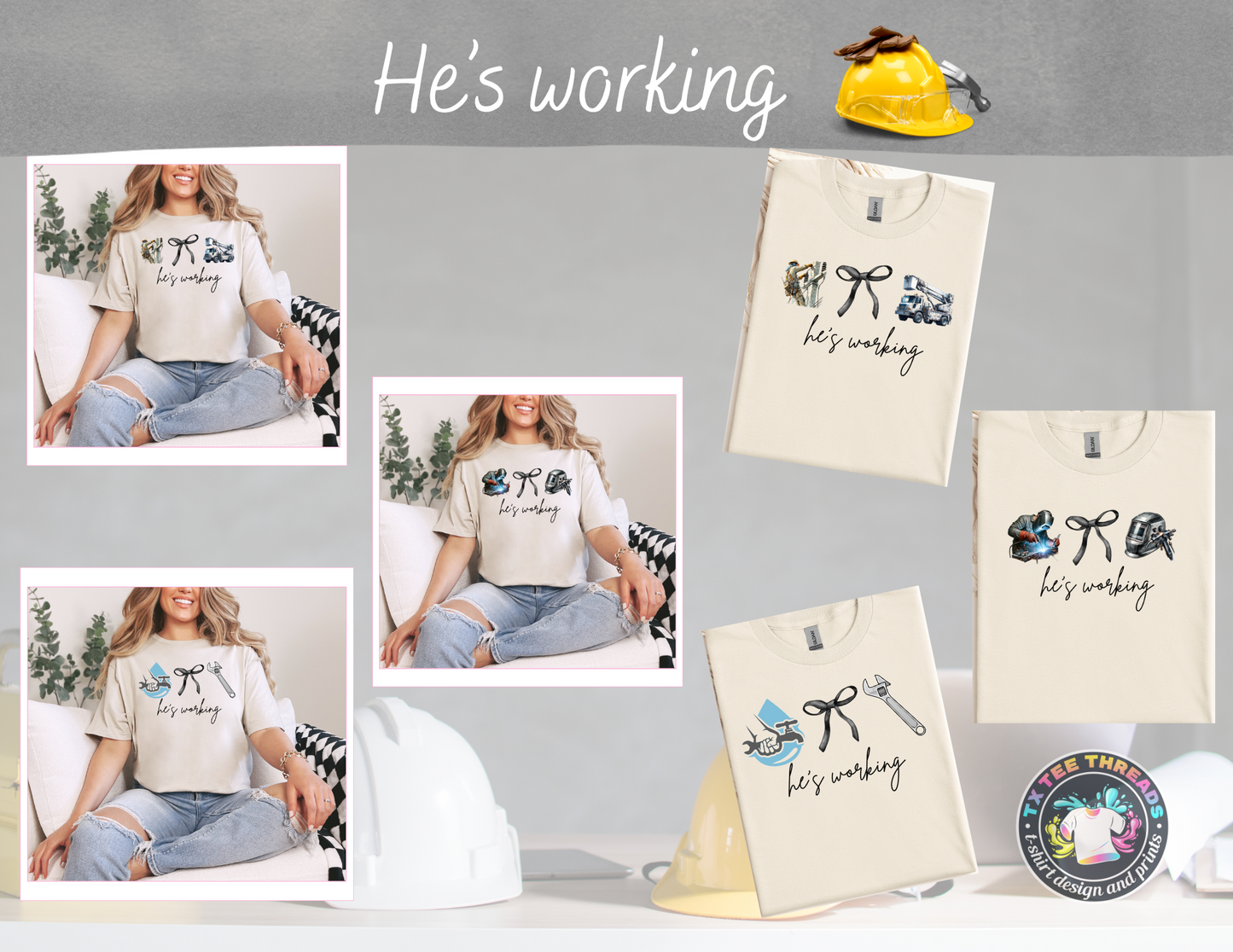 He's Working T-Shirt