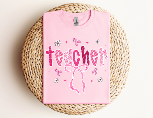 TEACHER PINK OCTOBER T-SHIRT or DTF PRINT
