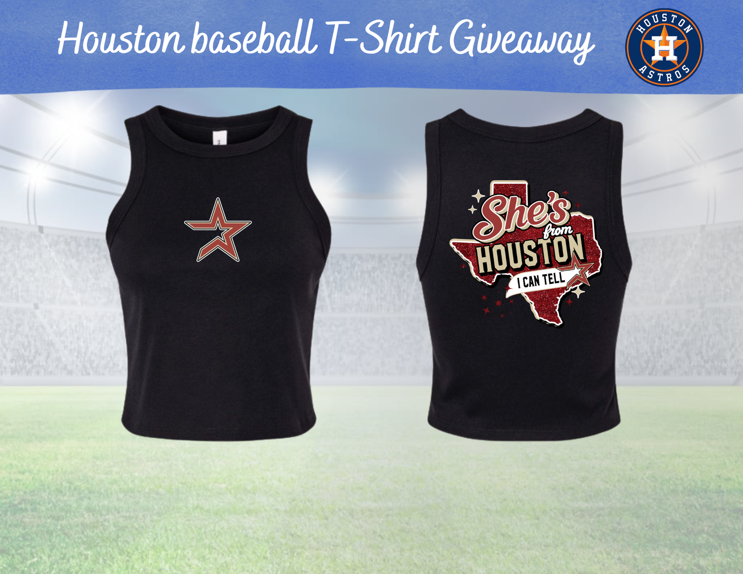 She's from Houston Baseball red design Tank Crop top