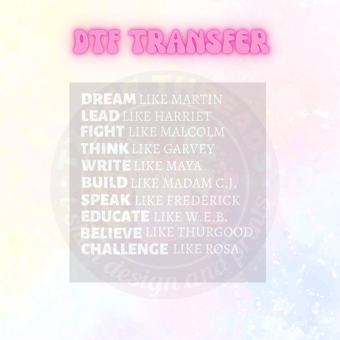 Black History Inspired T-shirt or DTF TRANSFER