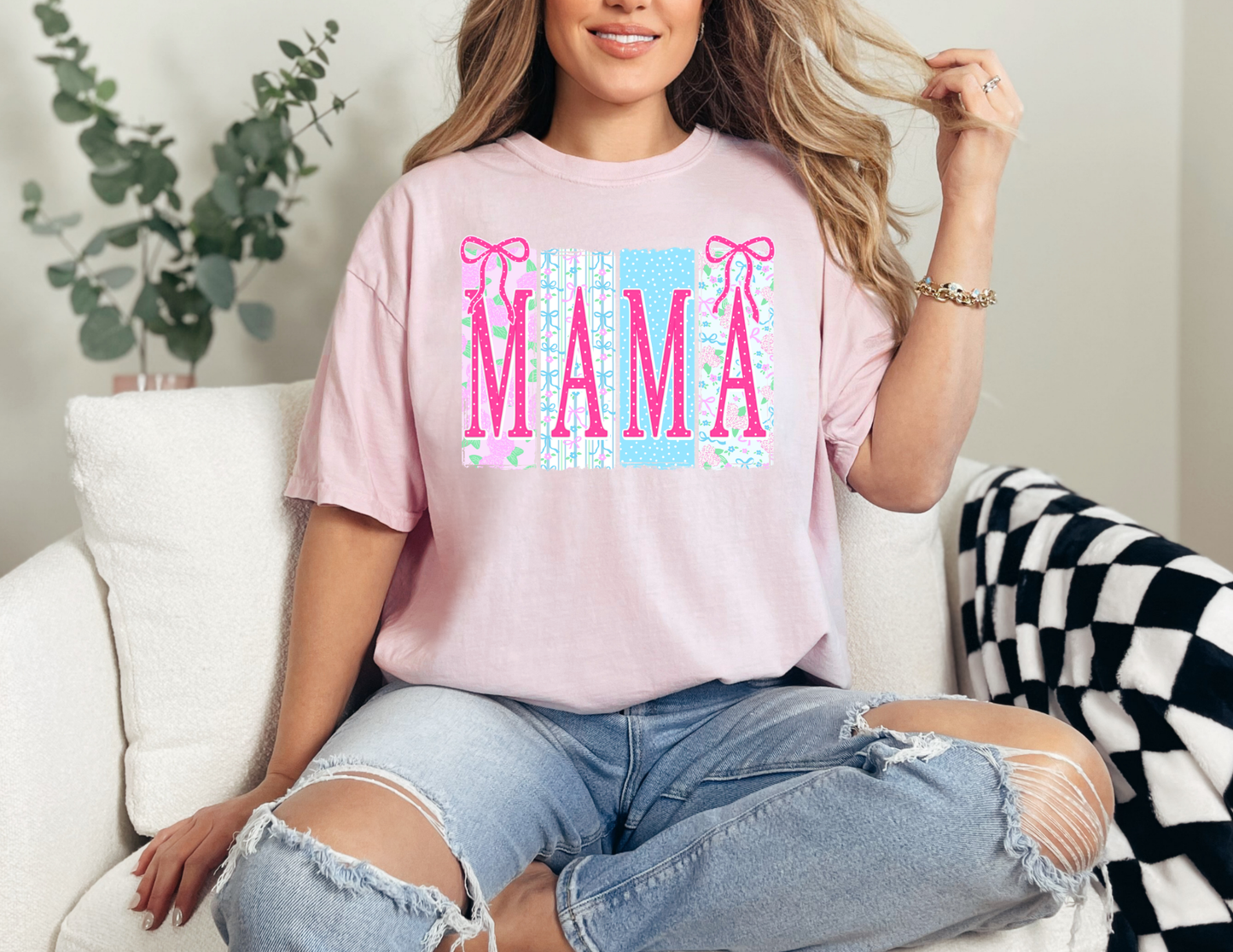 Striped Mama Coquette Floral Pink t-shirt
