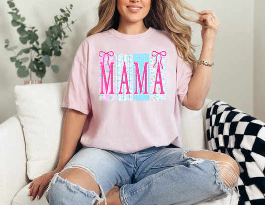 Striped Mama Coquette Floral Pink t-shirt