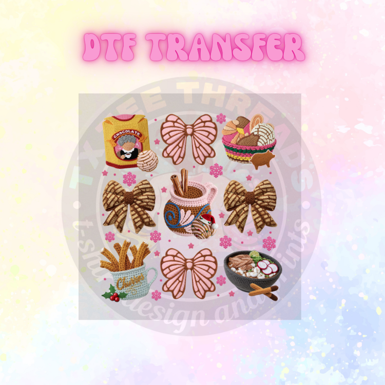 Spanish Christmas Yarn DTF Single Transfer