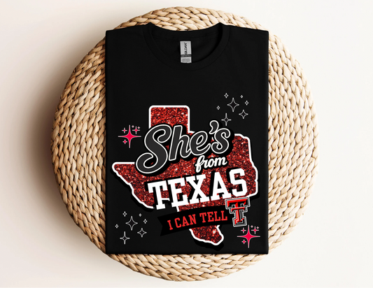 She's from texas college T-Shirt (raiders)