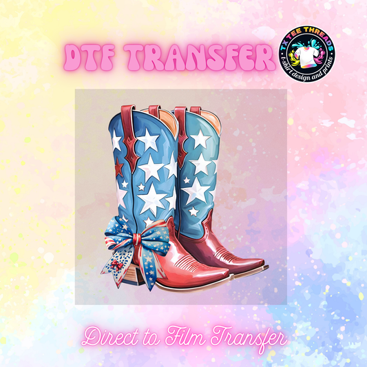 America Red White and Blue DTF Transfers
