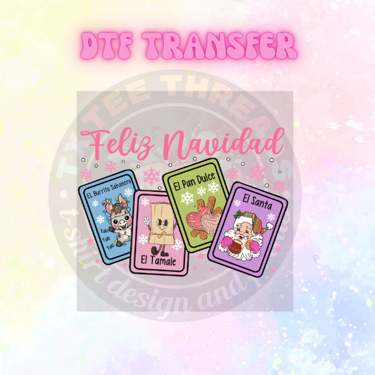 Spanish Christmas DTF SINGLE transfers