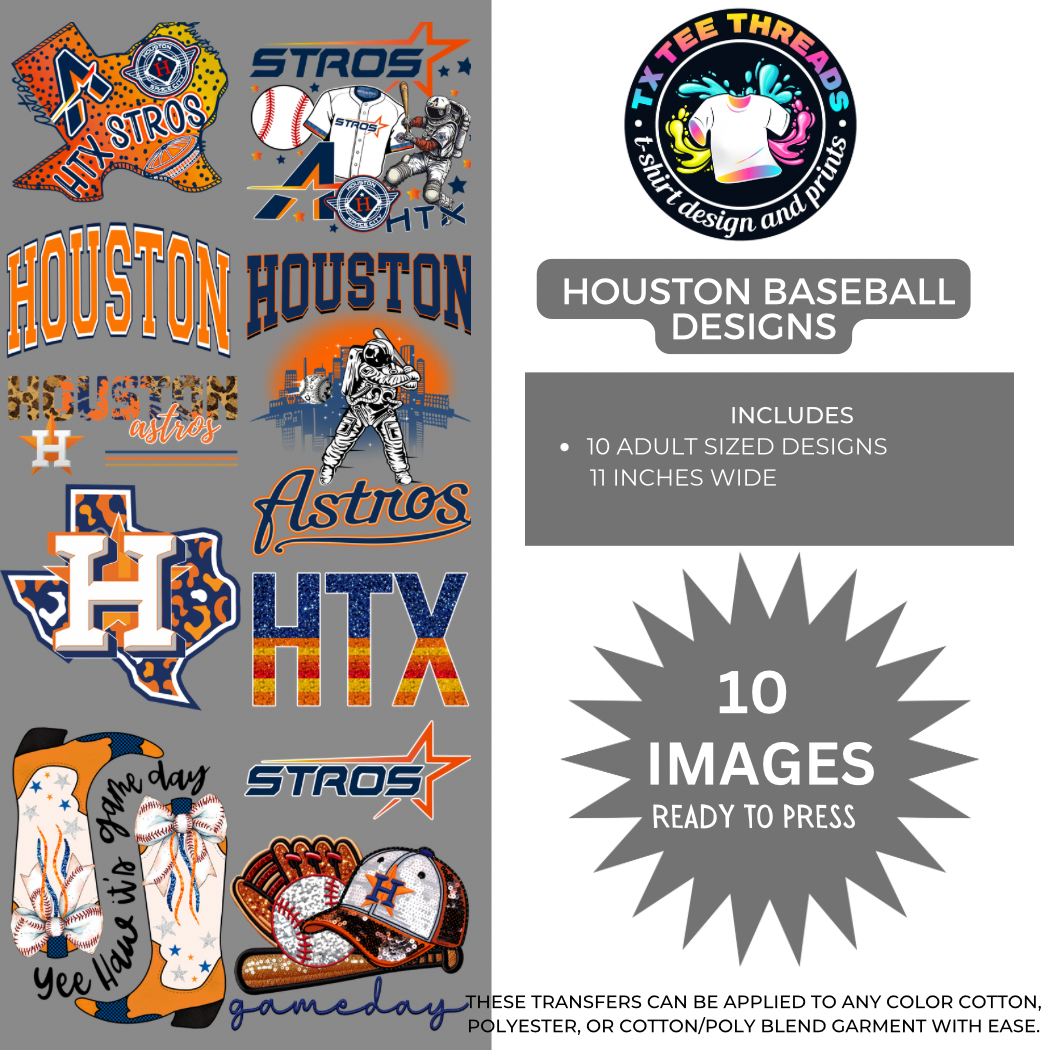 Houston Baseball 2026  DTF Premade Gangsheet