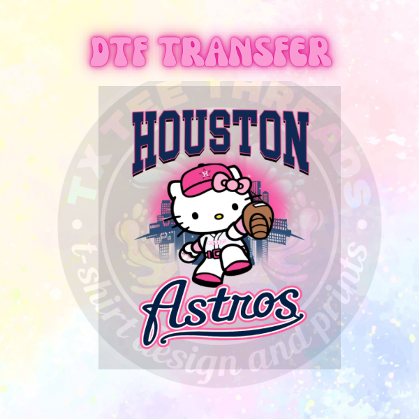 H-Town pink Kitty  DTF SINGLE transfer (Copy)
