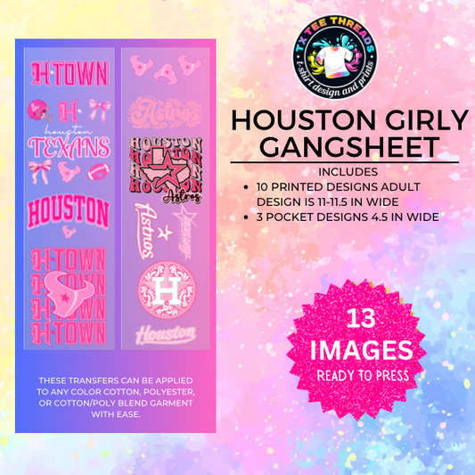 Houston Girly DTF Gang sheet