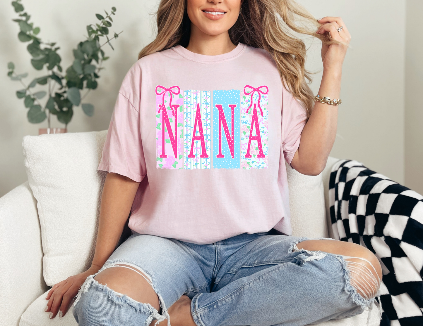 Striped Mama Coquette Floral Pink t-shirt