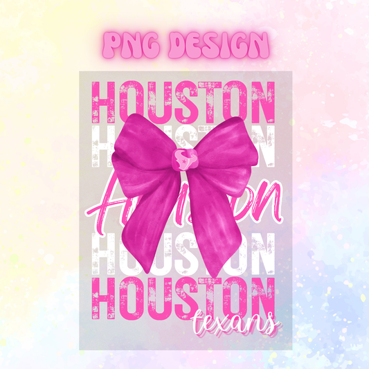Houston pink bow PNG