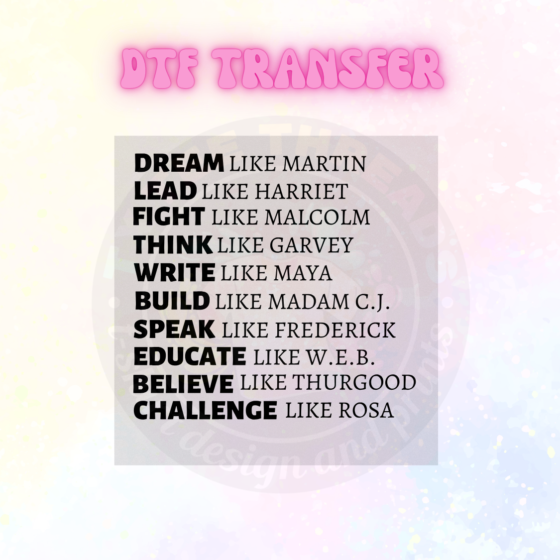 Black History Inspired T-shirt or DTF TRANSFER
