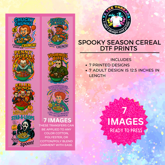Spooky Season Cereal DTF Gang sheet