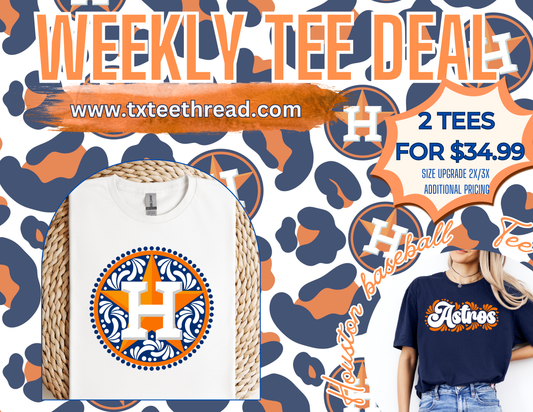 Houston baseball Tee set of 2 Shirts