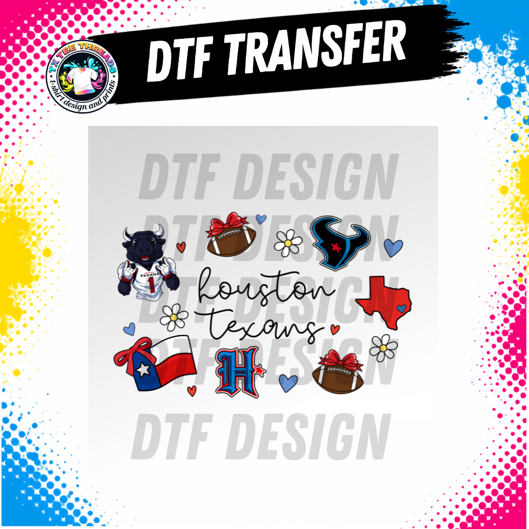 HOU doodle dtf transfer