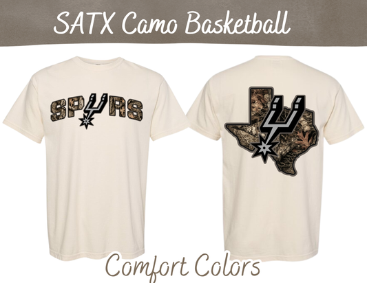 SATX Camo Basketball  T-Shirt (comfort colors option)