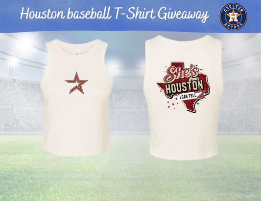 She's from Houston Baseball red design Tank Crop top