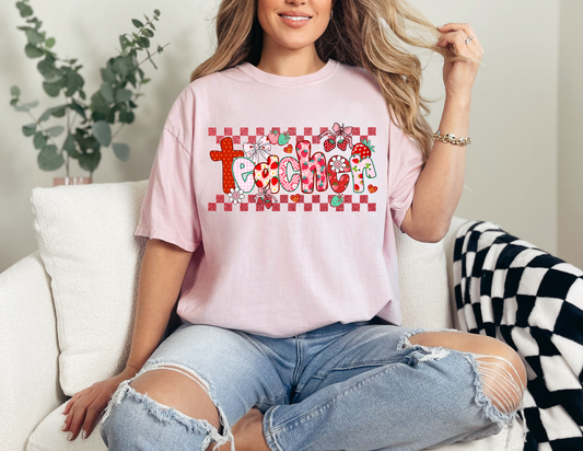 Teacher strawberry T-shirt