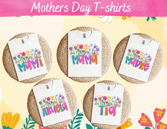 Floral dia de las madres t-shirt