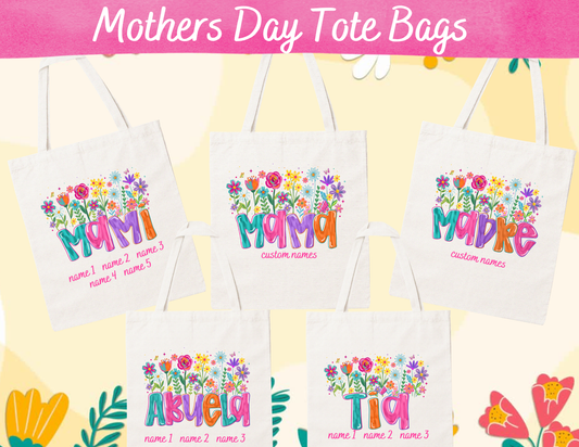 Floral dia de las madres tote bag