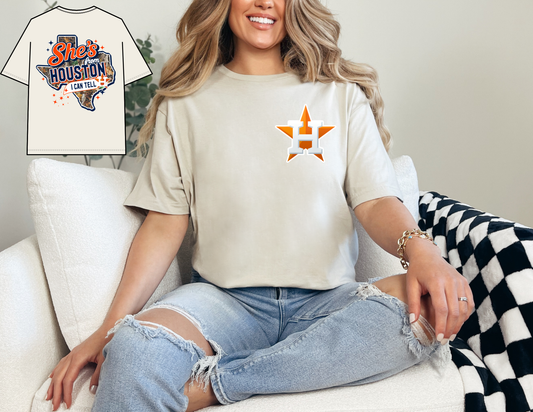 She's from Houston Baseball Camo T-Shirt