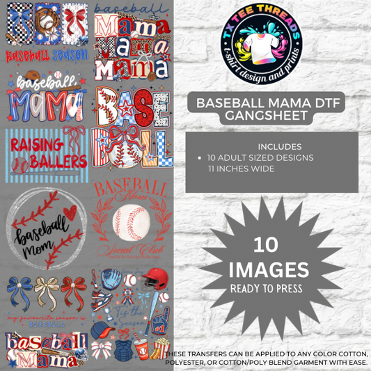 Baseball Mama  DTF Premade Gangsheet (Copy)