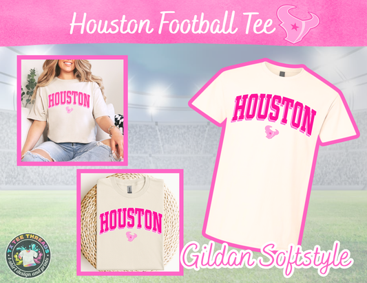Houston Football Tee pink