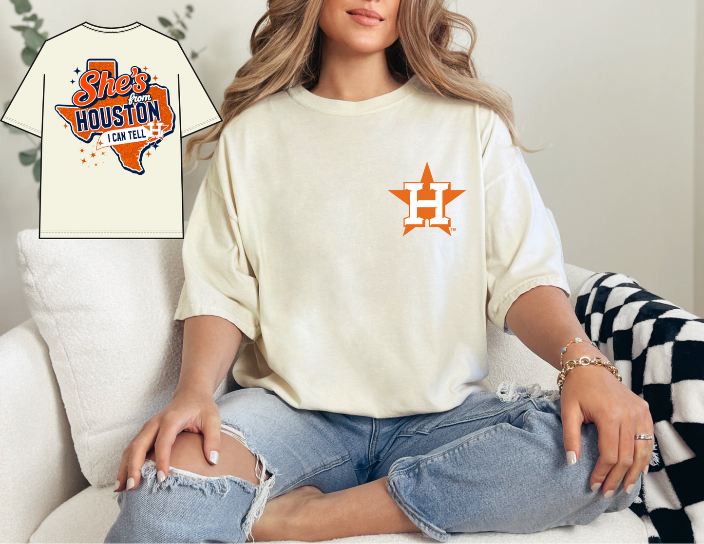 She's from Houston Baseball T-Shirt (comfort colors option)