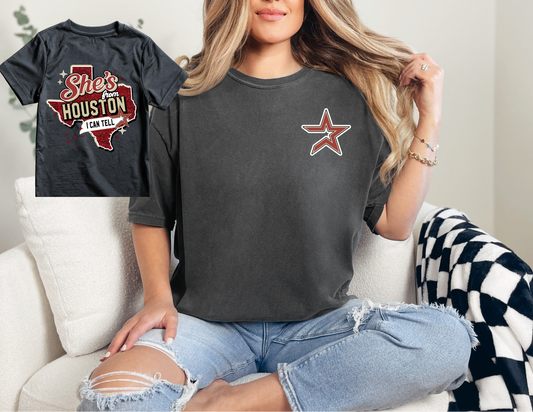 She's from Houston Baseball T-Shirt (comfort colors option)